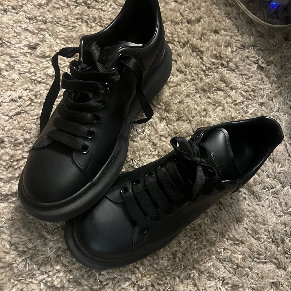 Alexander McQueen Black Leather Sneakers